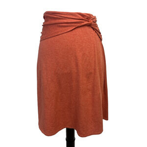 Patagonia Skirt sz Medium Pumpkin Orange Jersey Knit Knee A Line Fitness Modest